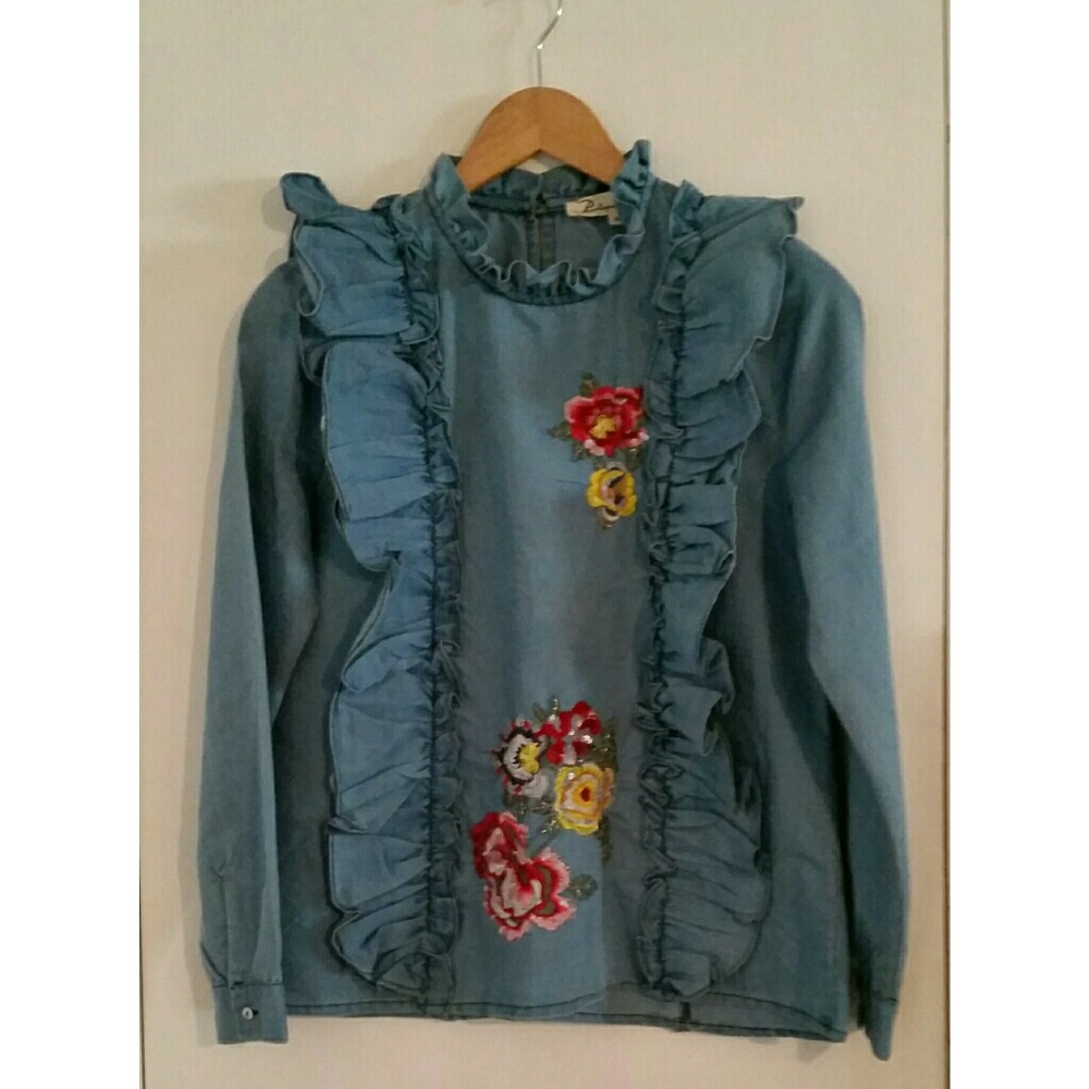 Penelope Project Ruffle Embroidery Blouse XS
